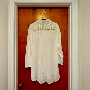 Bride White Cover Up Shirt